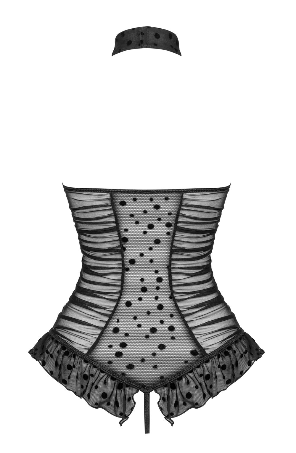 Carlotta Crotchless Teddy Lingerie with Ribbon Lace-Up Front