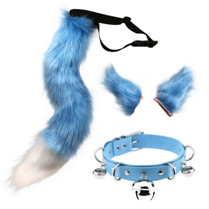 Cat Ears Collar Plush Tail Set (Colors) Puppy's Aesthetics