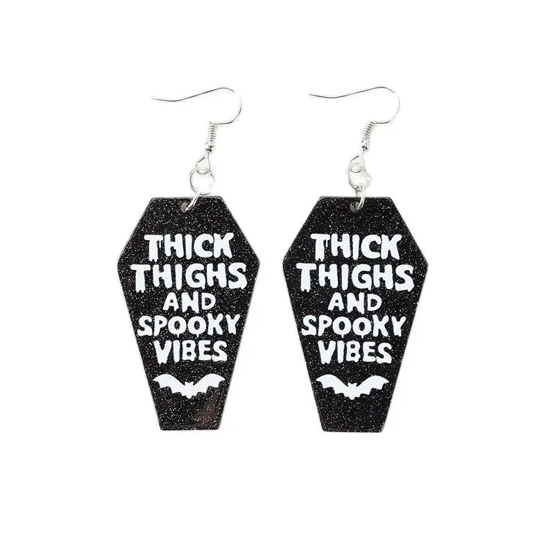 Coffin Thick Thighs & Spooky Vibes Earrings Puppy's Aesthetics