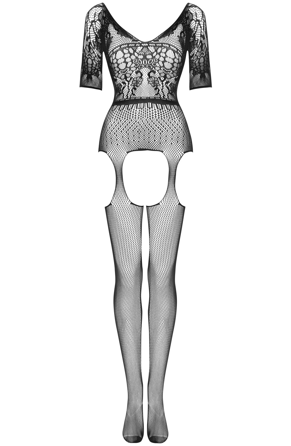 Lacey Fishnet Bodystocking (Black)