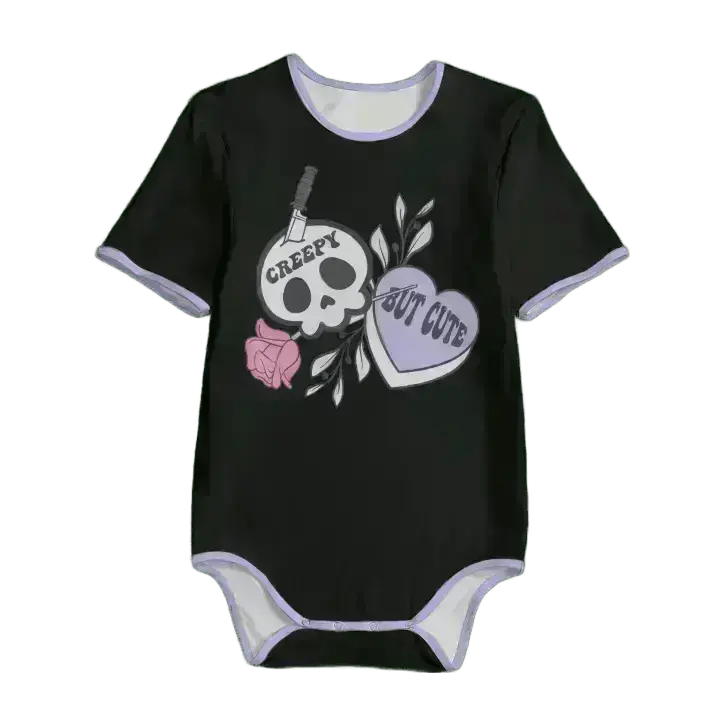 'Creepy But Cute' Goth Unisex Adult Onesie Bodysuit Puppy's Aesthetics