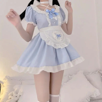 Cute Blue Ruffle Maid Dress Puppy's Aesthetics