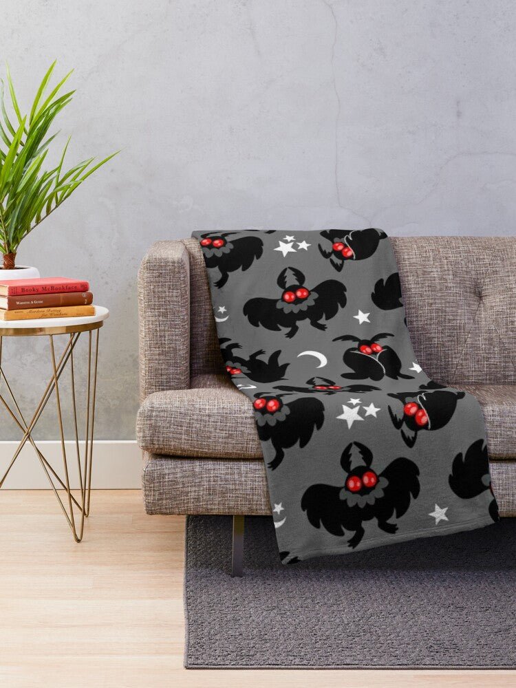 Cute Cryptids - Mothman Pattern Throw Blanket Puppy's Aesthetics