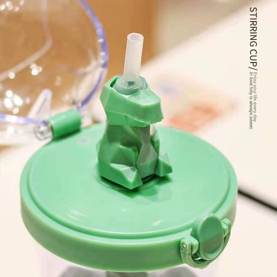 Cute Fox Dino Straw Cup Puppy's Aesthetics