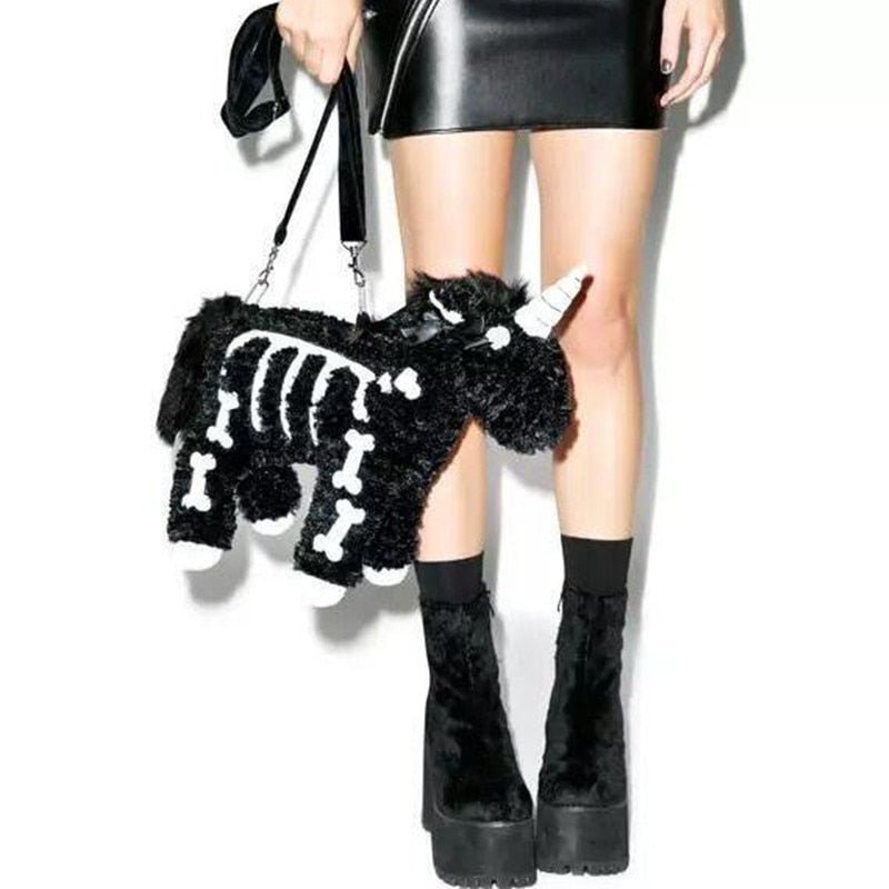 Cute Skeleton Dark Unicorn Backpack (Colors) Puppy's Aesthetics