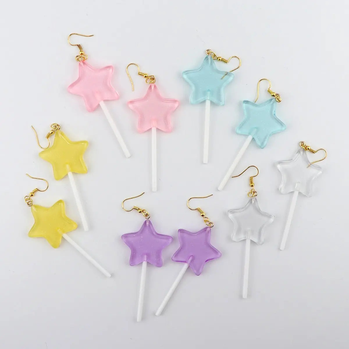 Cute Star Lollipop Dangle Earrings Puppy's Aesthetics