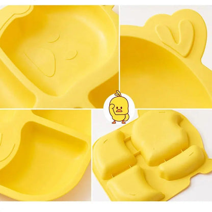 Cute Yellow Duck Dinner Plate Set Puppy's Aesthetics
