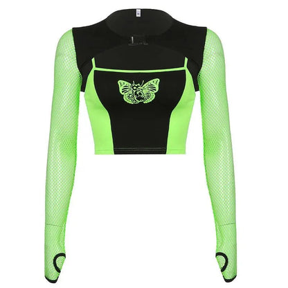 Cyber Gothic Aesthetic Butterfly Crop Top Puppy's Aesthetics