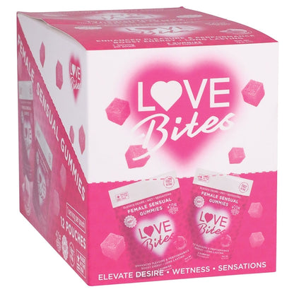 USA Only - Love Bites Female Sensual Gummies 2pk Display of 12