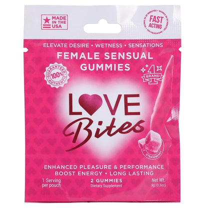 USA Only - Love Bites Female Sensual Gummies 2pk Display of 12