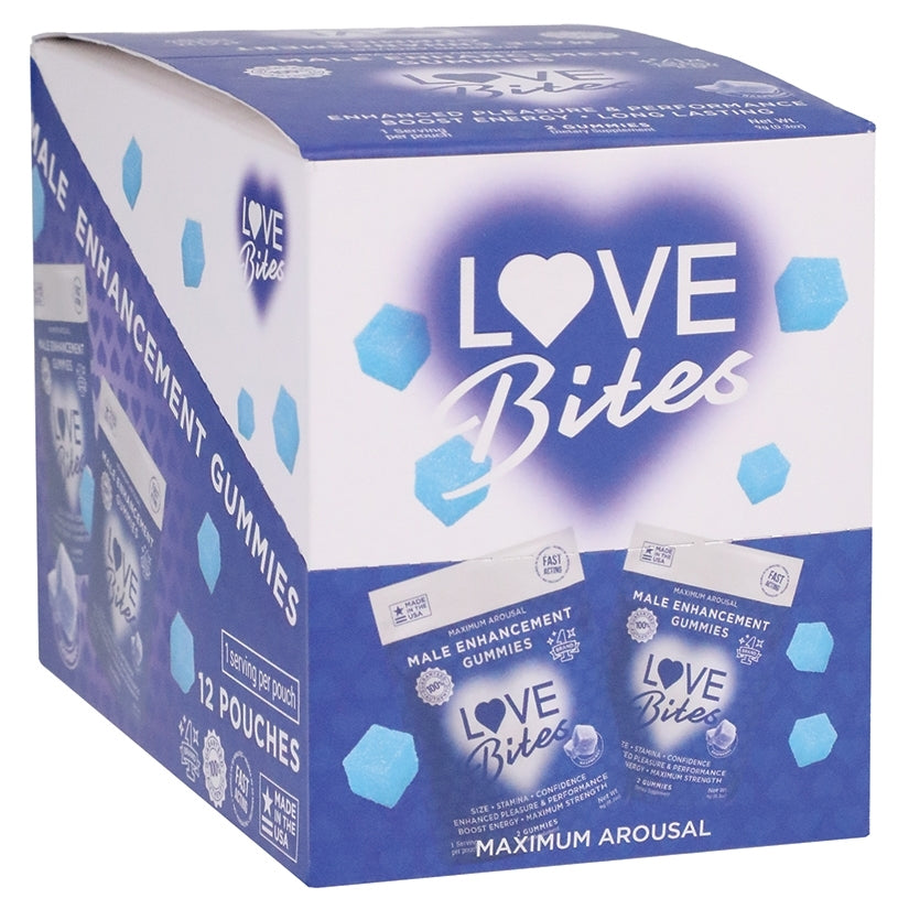 USA Only - Love Bites Male Sensual Gummies 2pk Display of 12