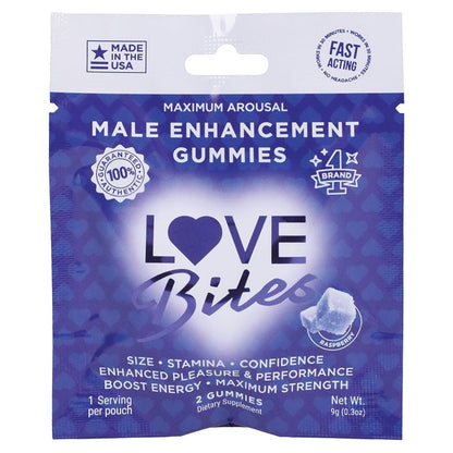 USA Only - Love Bites Male Sensual Gummies 2pk Display of 12