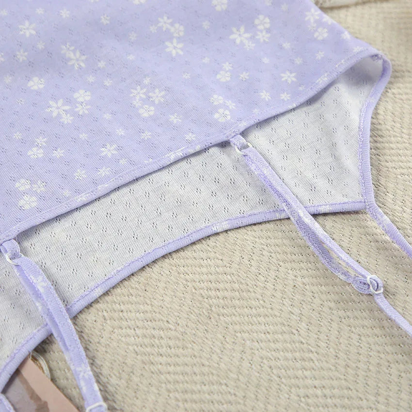 Lilac Floral Pajama Set - Puppy's Aesthetics