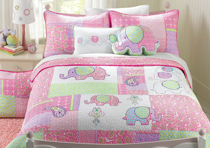Pink Elephant Paisley Decor Throw Pillow