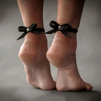 Bow-Tied O-Ring Ankle Cuffs - Puppy's Aesthetics