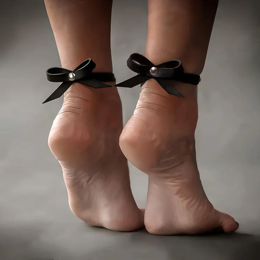 Bow-Tied O-Ring Ankle Cuffs - Puppy's Aesthetics