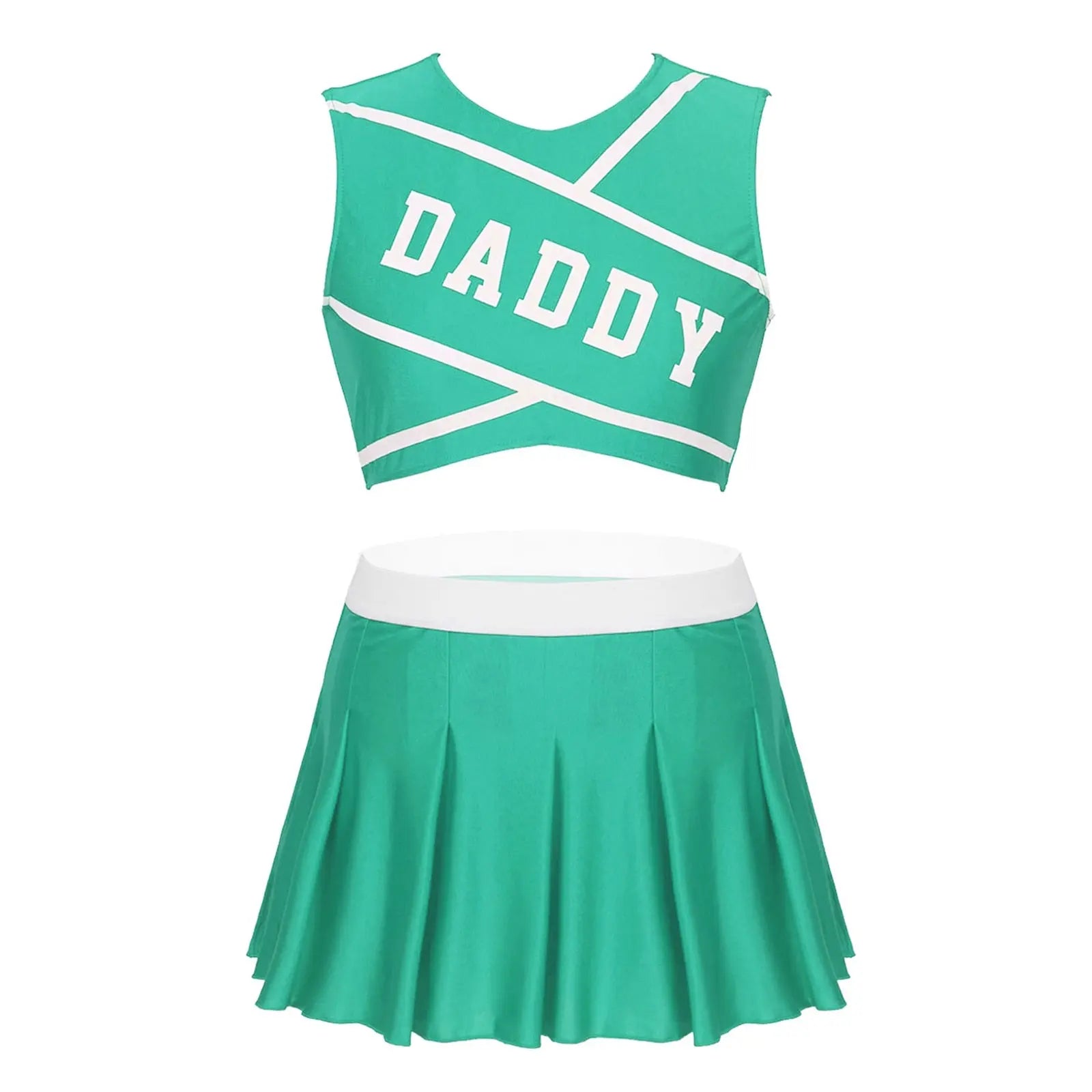 Daddy Cheerleader Crop Top with Mini Pleated Skirt Puppy's Aesthetics
