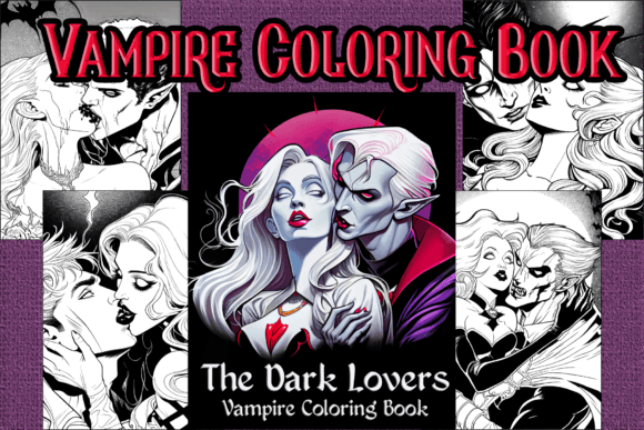 Dark Lovers Vampire Digital Coloring Book Puppy's Aesthetics