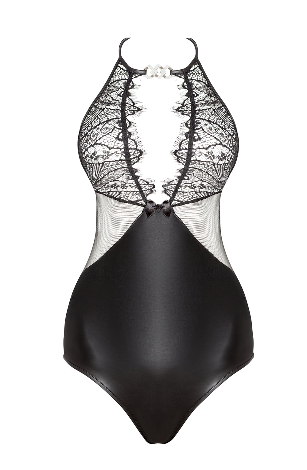 Delilah Teddy Lingerie with Lace and Buckle Detail