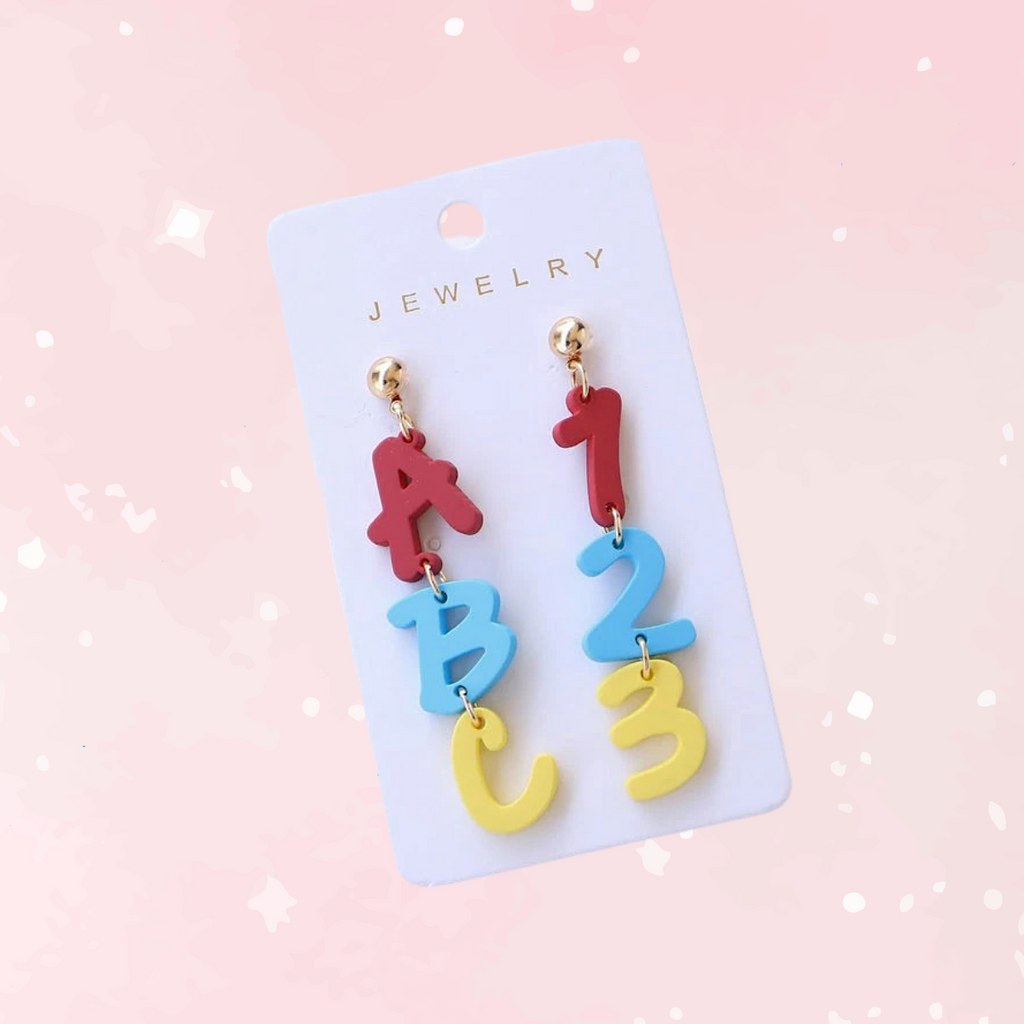 ABC 123 Dangle Earrings