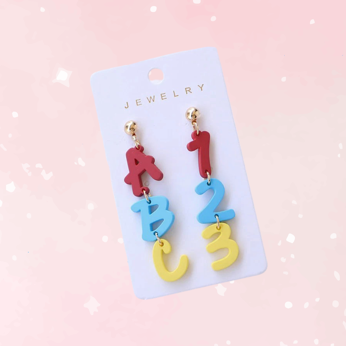 ABC 123 Dangle Earrings