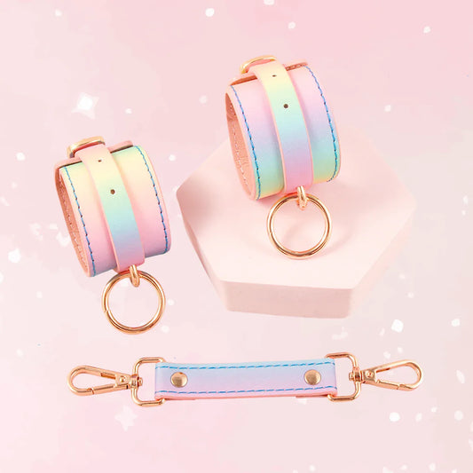 Sweet Submission Pastel Rainbow Cuffs - Puppy's Aesthetics
