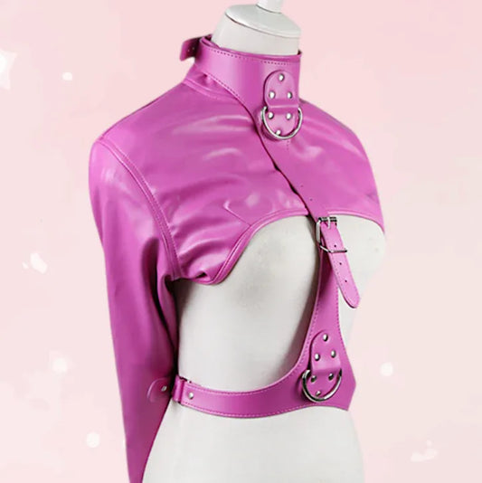 Pretty in Restraint – Pink Tieback Half Straightjacket - Puppy's Aesthetics