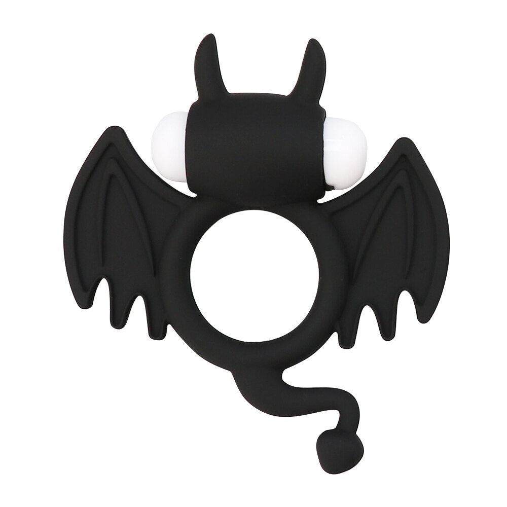 Soft Silicone Devil Wings Dual Vibrating Ring