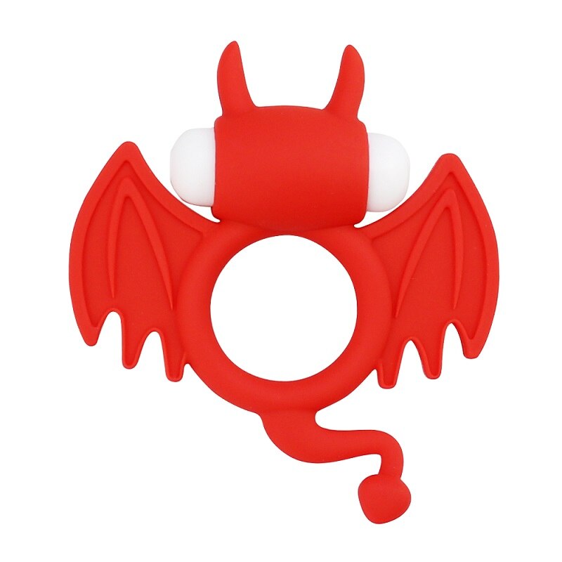 Soft Silicone Devil Wings Dual Vibrating Ring