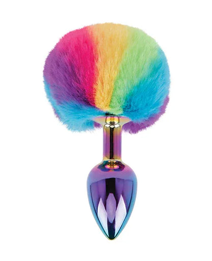 2.95" Bunny Tail Rainbow Butt Plug - Puppy's Aesthetics