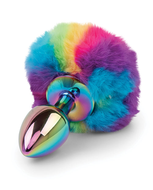 2.95" Bunny Tail Rainbow Butt Plug