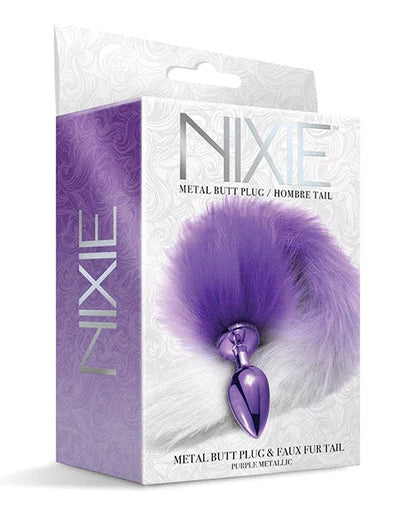 Metal Butt Plug Purple Fur Tail - Puppy's Aesthetics