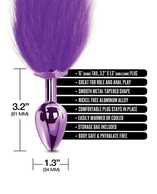 Metal Butt Plug Purple Fur Tail - Puppy's Aesthetics