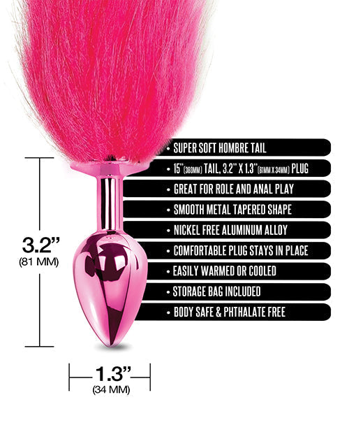Metal Pink Butt Plug Fur Tail