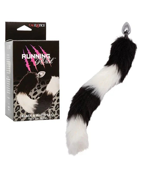 Running Wild Black & White Tail Plug - Puppy's Aesthetics