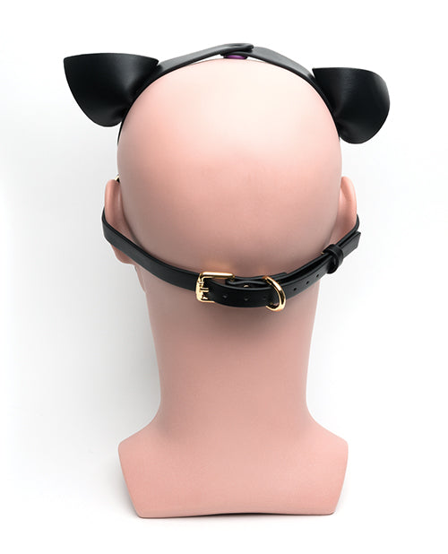 Black/Purple Bondage Pup Hood