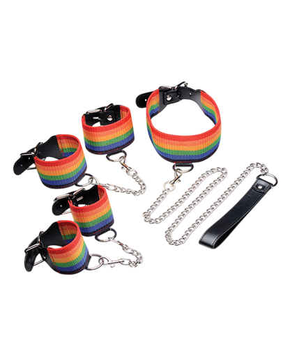 Rainbow Reign Kink Collar & Cuff Set