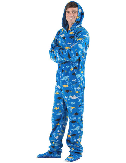 Shark Frenzy Adult Hoodie Fleece Onesie - Puppy's Aesthetics