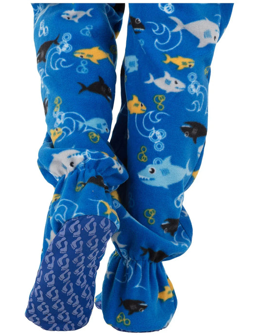 Shark Frenzy Adult Hoodie Fleece Onesie - Puppy's Aesthetics