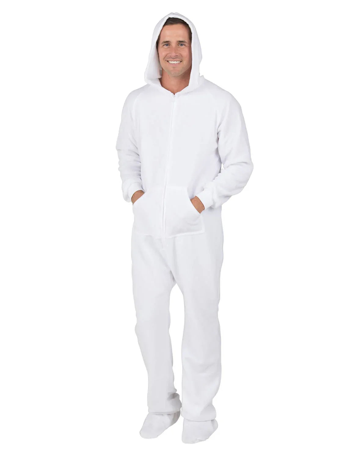 Arctic White Adult Hoodie Fleece Onesie - Puppy's Aesthetics