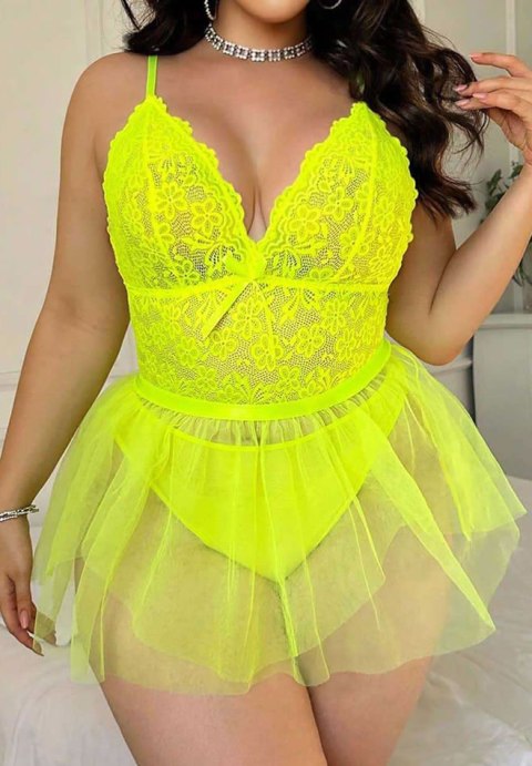 Honey Lace Babydoll Set (Plus Size)