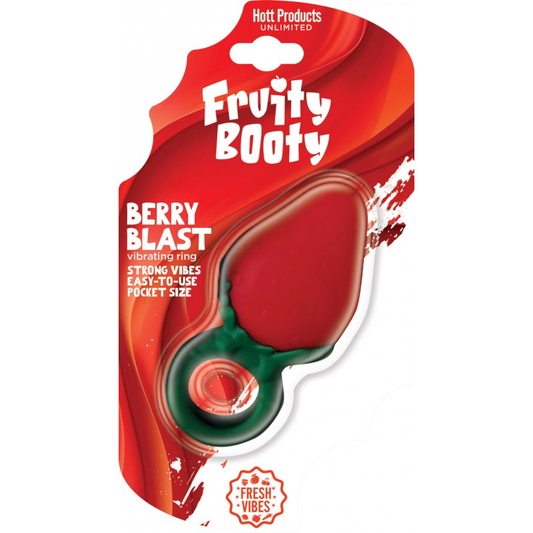 Fruity Booty Berry Buzz Strawberry Rechargeable Liquid Silicone Vibe Ring Massager