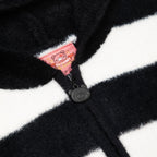 Gloomy Bear Striped Fuzzy Zip Up Jacket