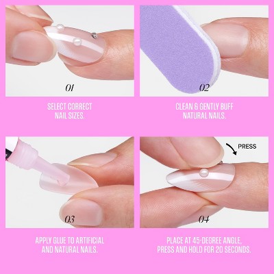 Jeweled Fake Nails Medium Almond 35ct