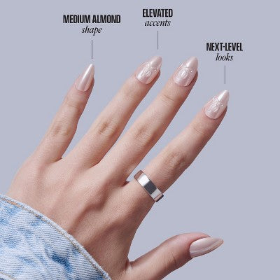 Jeweled Fake Nails Medium Almond 35ct
