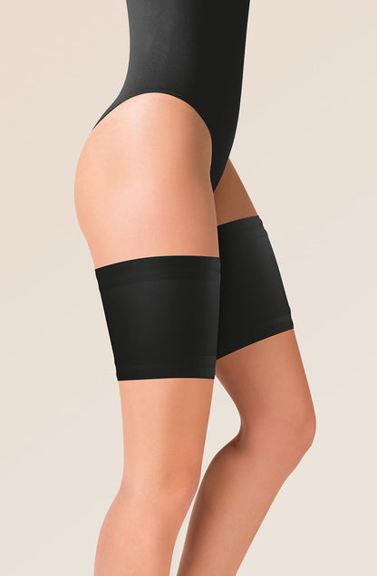 Satin Thigh Band Self-Supporting Elastic (Black)