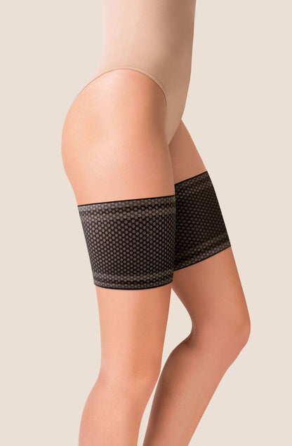 Mesh Thigh Band Self-Supporting Prevent Chafing (Black)