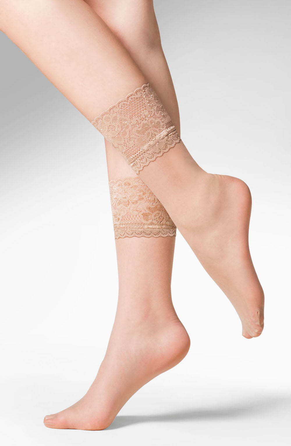 Kala Patterned Lace Top Socks (Black)