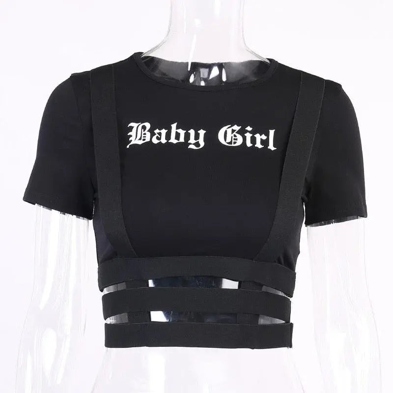 Goth Baby Girl Crop Top Puppy's Aesthetics