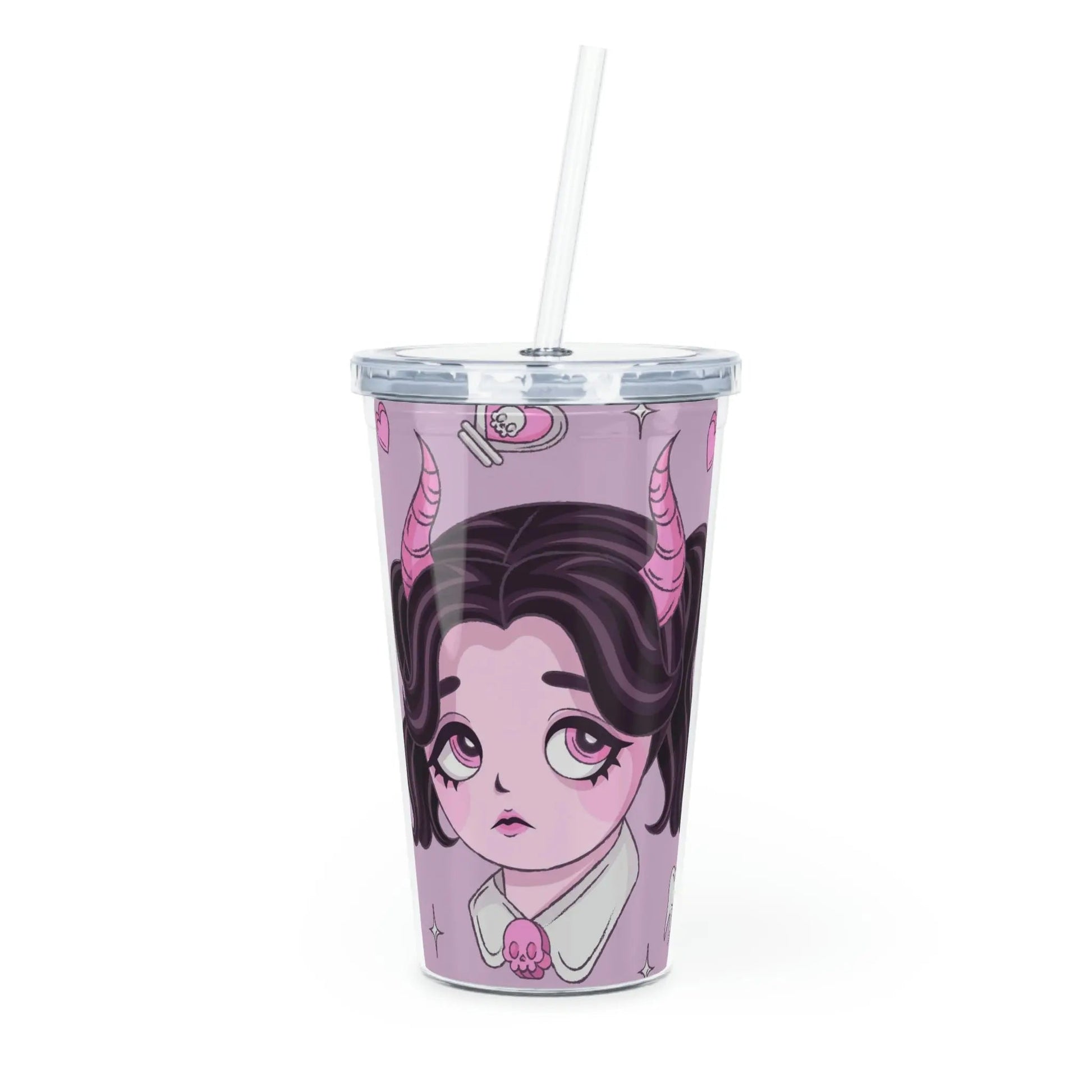 Gothic Lolita Kawaii Plastic Tumbler Cute Lid Straw Puppy's Aesthetics